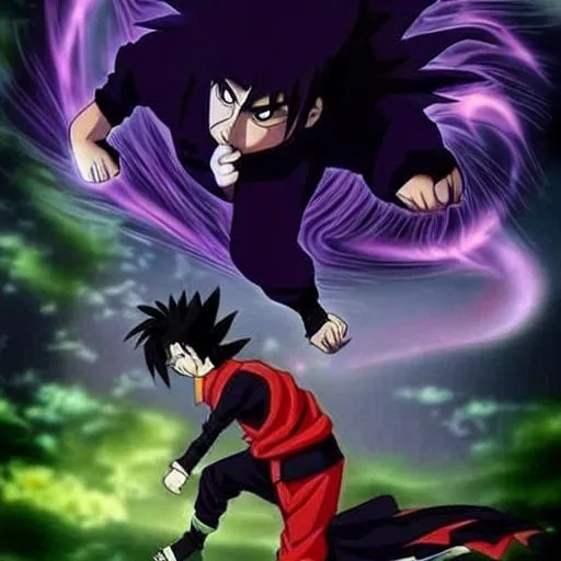 fusion between itachi uchiha and goku OpenArt