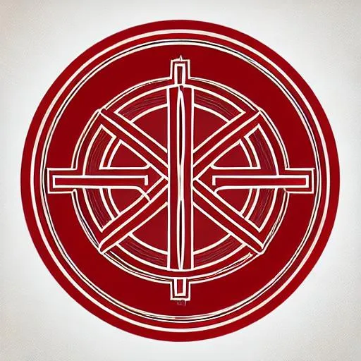 vector magical red book rune, symmetrical, minimal,... | OpenArt