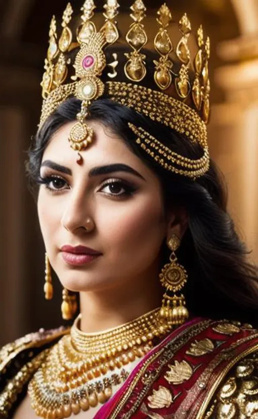 Prompt: create most beautiful photograph of most beautiful fictional  Achaemenid Queen, extremely, detailed environment, detailed background, intricate, detailed skin, natural colors , professionally color graded, photorealism, 8k, moody lighting.