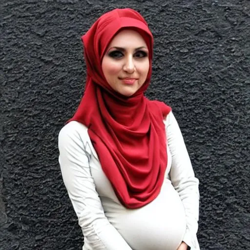 Prompt: pregnant hijab
