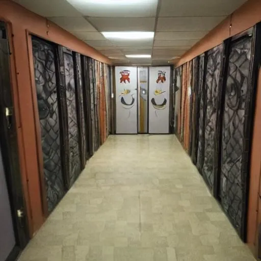 Prompt: Inside a locked room, with tons of dragon plushies
