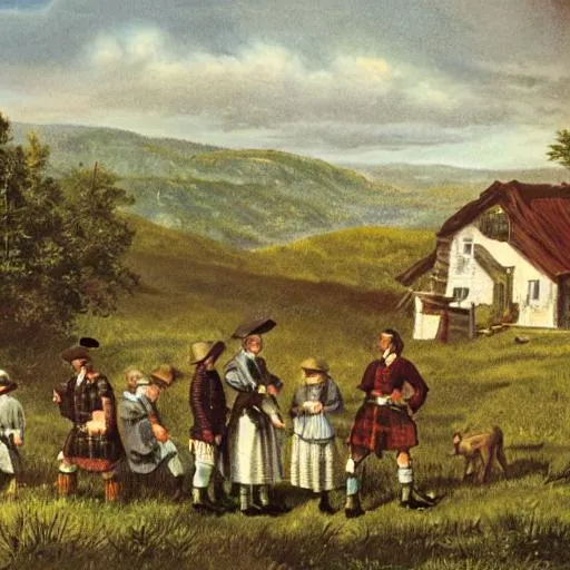 Prompt: Scots-Irish settlers in the Appalachian mountains