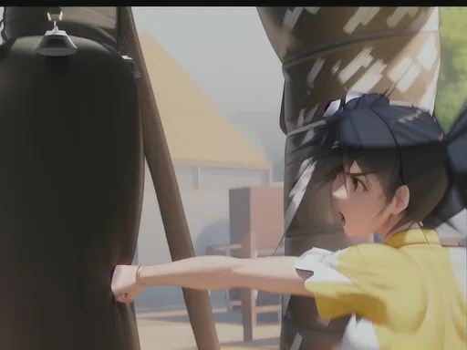 Prompt: Beautiful tallgirl punching bag training
Bursting crushing smashing punching sandbag Highdefinition photorealistic illustration highquality 3d anime