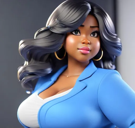 Prompt: Full Body, Highly detailed, digital illustration, of chubby, black woman, with pear shaped body, with small chest, in anime style, by Kohei horikoshi , with highly detailed facial features, with accurate proportions, in hero costume, with blue hair, highly detailed, unreal engine, 2D animation, 8K UHD 