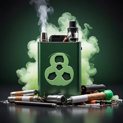 Prompt: GreenCrate Solutions offers an E-waste service which will concentrate on Vape and E-cigarrette waste. Create images that will showcase this service.