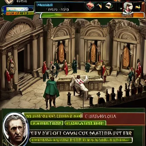 Prompt: julius caesar betrayal but with videogame cheaters  