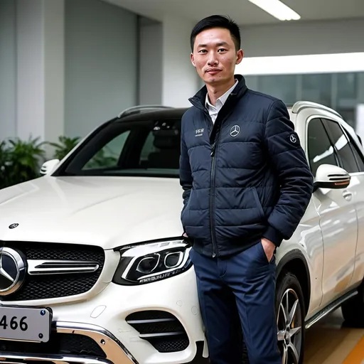 Prompt: A 165 cm tall man from Sichuan with the surname Gao, who has a pig-like nose, drives a second-hand Mercedes-Benz GLC to work at a company called Tongwei.