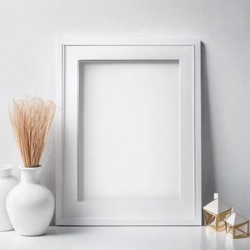 Prompt: white  picture frame on a wall for  , christmas,mockup