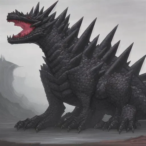 Prompt: Giant Black Tar Dragon