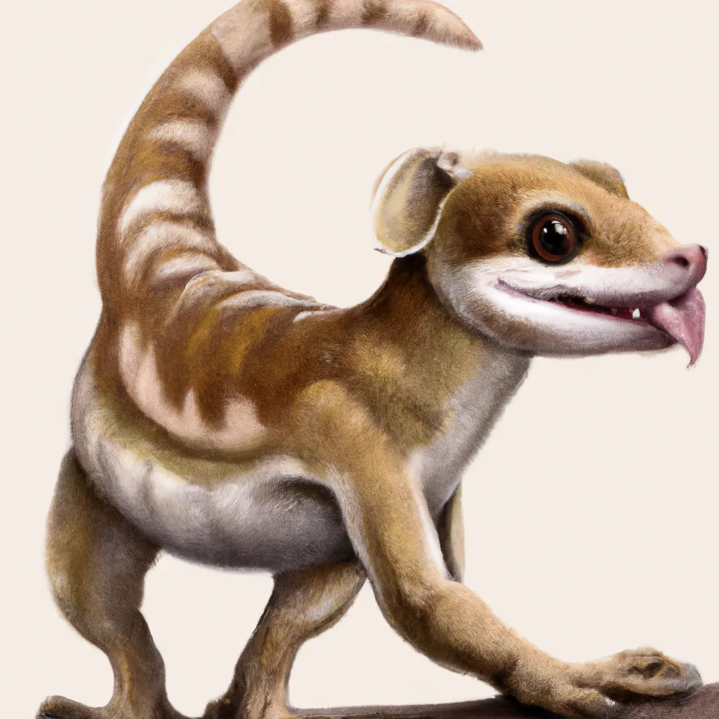 Prompt: A depiction of a giant sugar glider dinosaur cymera from pre-historic era. Full shot, speculative evolution. Dinosaur-like head and lizard skin,