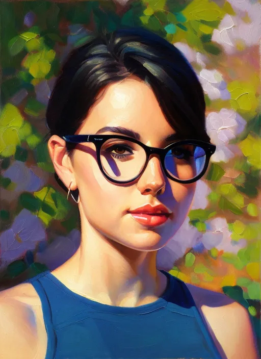 Facial Portrait Of A Cute Nerdy Teenage Girl Hispan Openart 