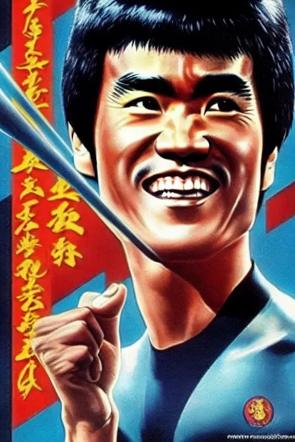 Prompt:    Bruce Lee caricature, perfect facial features, vivid color, cinematic, epic, intricate, animated, Pixar, ((((((((perfect ears)))))), ((((((((((perfect eyes))))))), perfect nose, perfect teeth, ((((((((perfect body)))))))), ((((((((perfect hands)))))))), (((((((perfect legs)))))), (((((((perfect feet))))))), (((((((((perfect toes)))))), ((((((((((((highly detailed body)))))))), (((((((chiseled features))))))