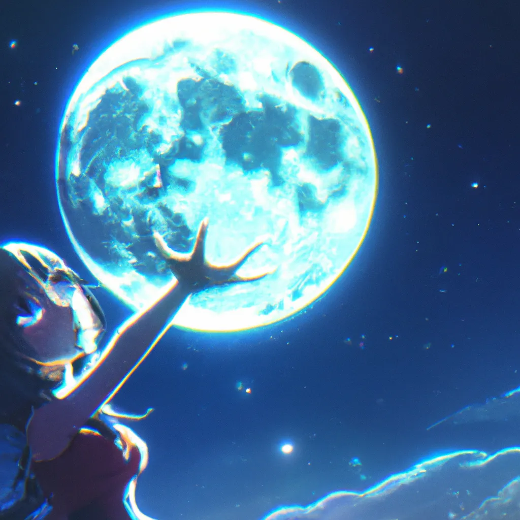 Prompt: anime key visual of a giant woman holding the moon in space, shot by akiyoshi hongo, official media