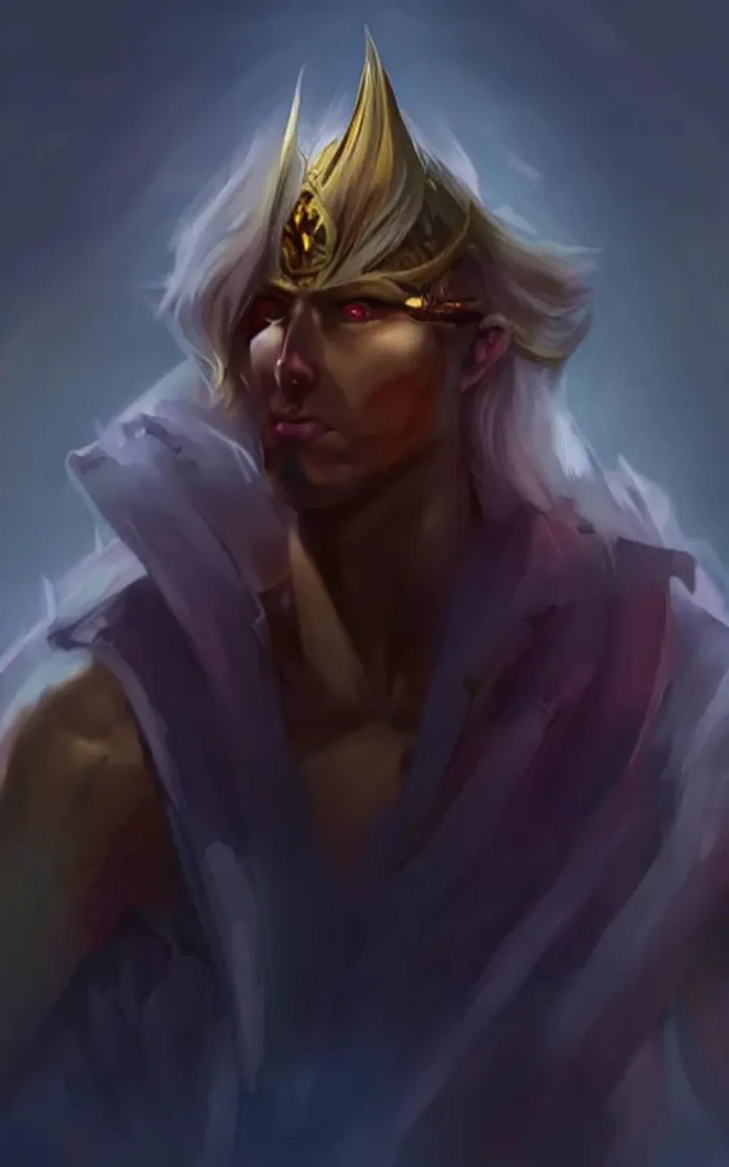 Prompt: blonde fantasy king, sun war god, artstation, epic fantasy art