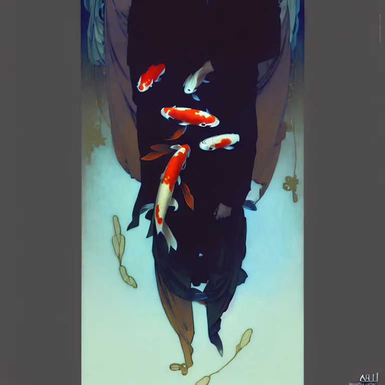 koi fish, two fishes , by ilya kuvshinov, greg rutko... | OpenArt