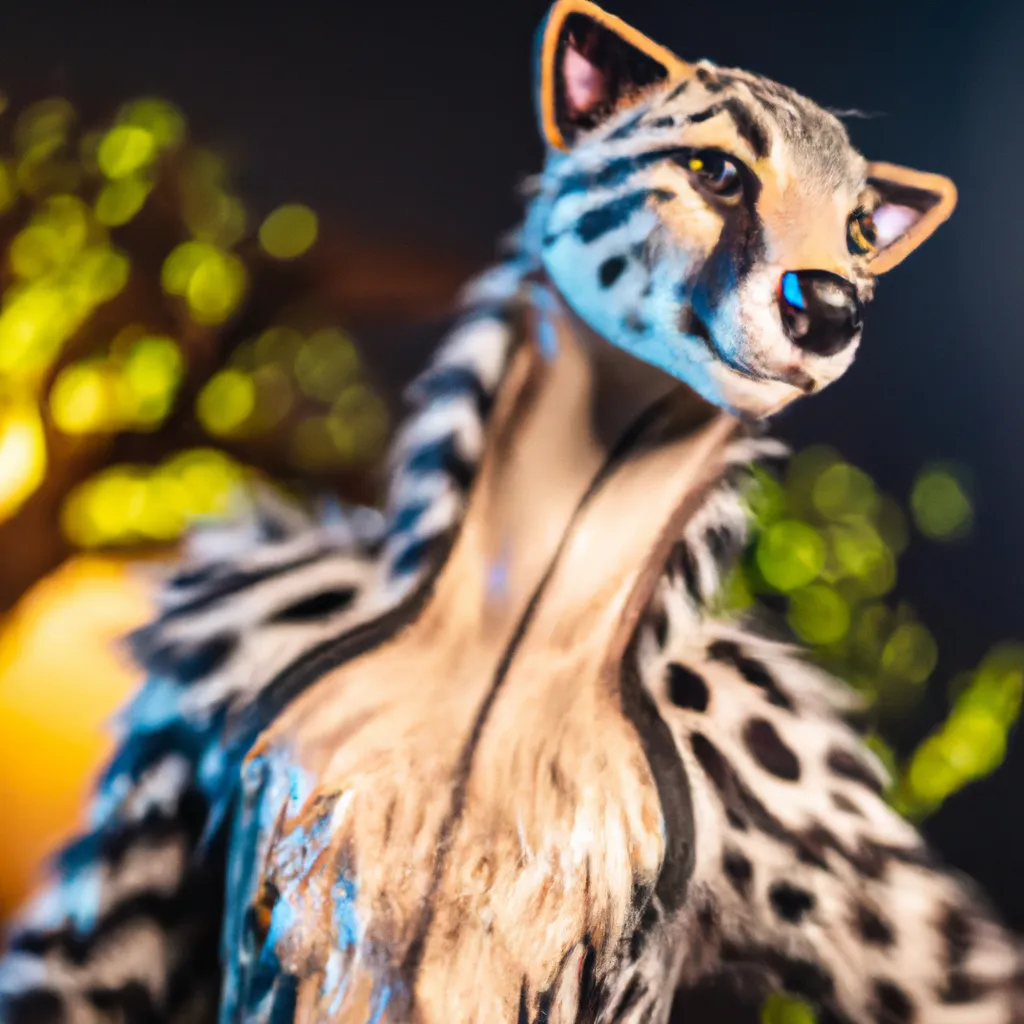 Prompt: cheetah ferret skunk hybrid anthropormorphic people dressed as furries character art animal photography inaturalist cinematic lighting, lens flare, no blur, sharp crisp imagery, sharpening