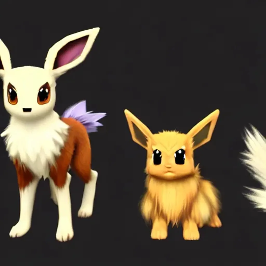 Prompt: Combination of eevee forms, realistic, 4k