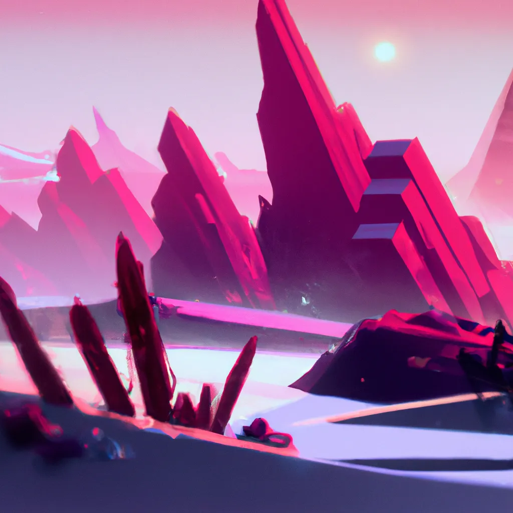 Spiky rocks, outrun, retrowave, synthwave, vaporwave... | OpenArt