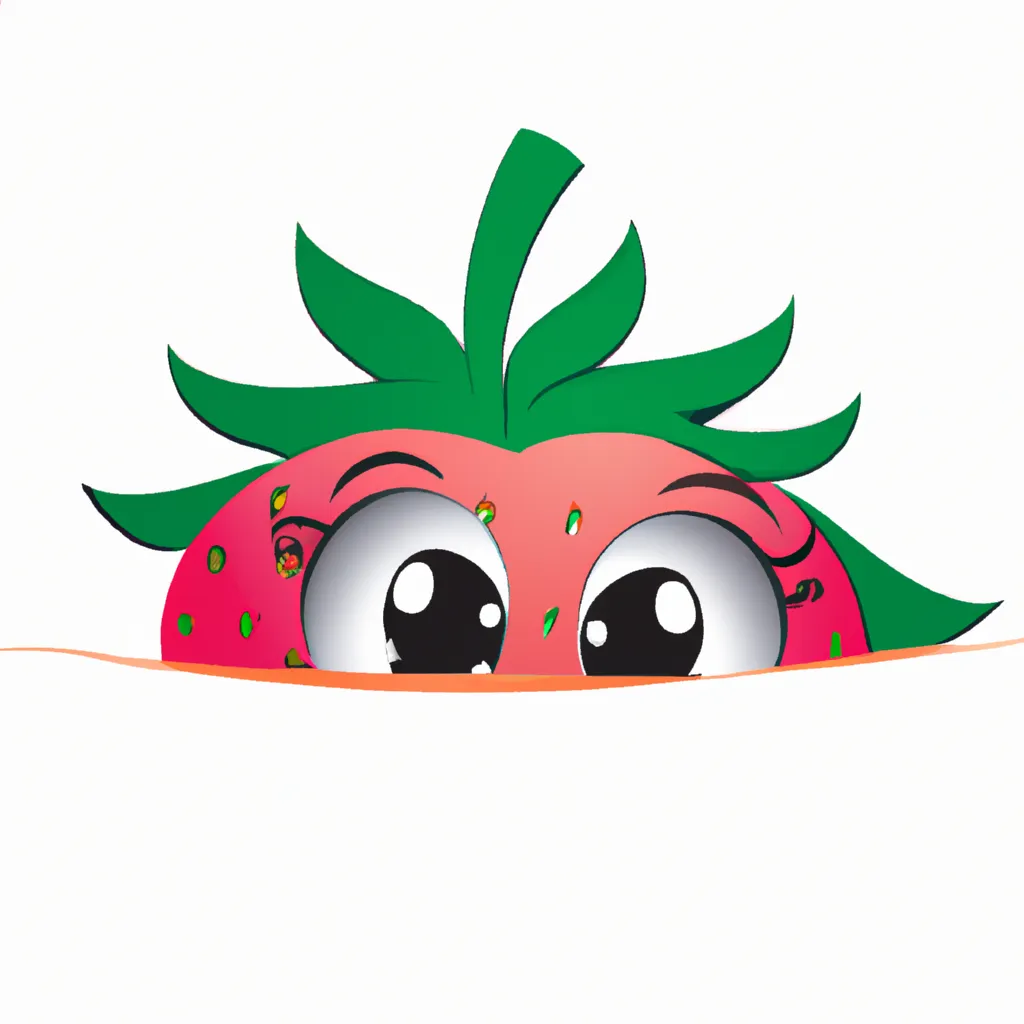 Prompt: emoji of the  Strawberry playing hide and seek