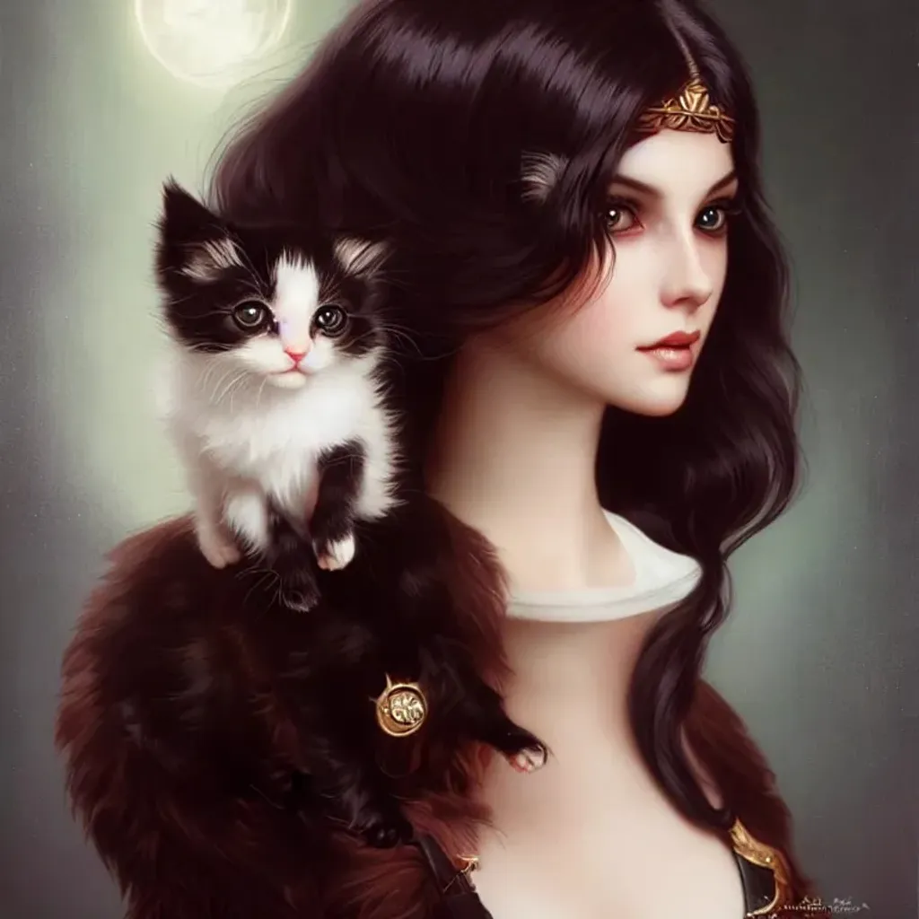 Prompt: cute kitten, advanced digital chibi art, tom bagshaw weta studio, 