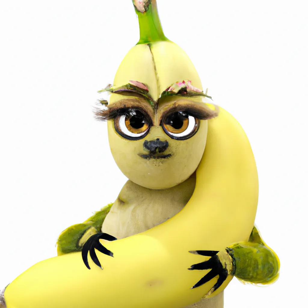 Prompt: Ultra high Quality photo |A cute little furry banana  is serving Dali and Escher and Klarwein posing as cute furry monster gangster  | video game  character | astropunk  | made out of flora fauna | fine details and expressions | Avatar  movie | ultra high resolution octane  | midjourney | subject centered | photo realistic | adjusted aspect ratio | upscale | by Artgerm Artstation 