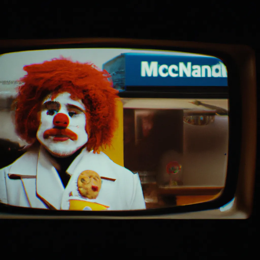 Prompt: A film still from a gritty 1970s Martin Scorcese movie about Ronald McDonald. Realism. 4k. 8mm. Grainy. Panavision.