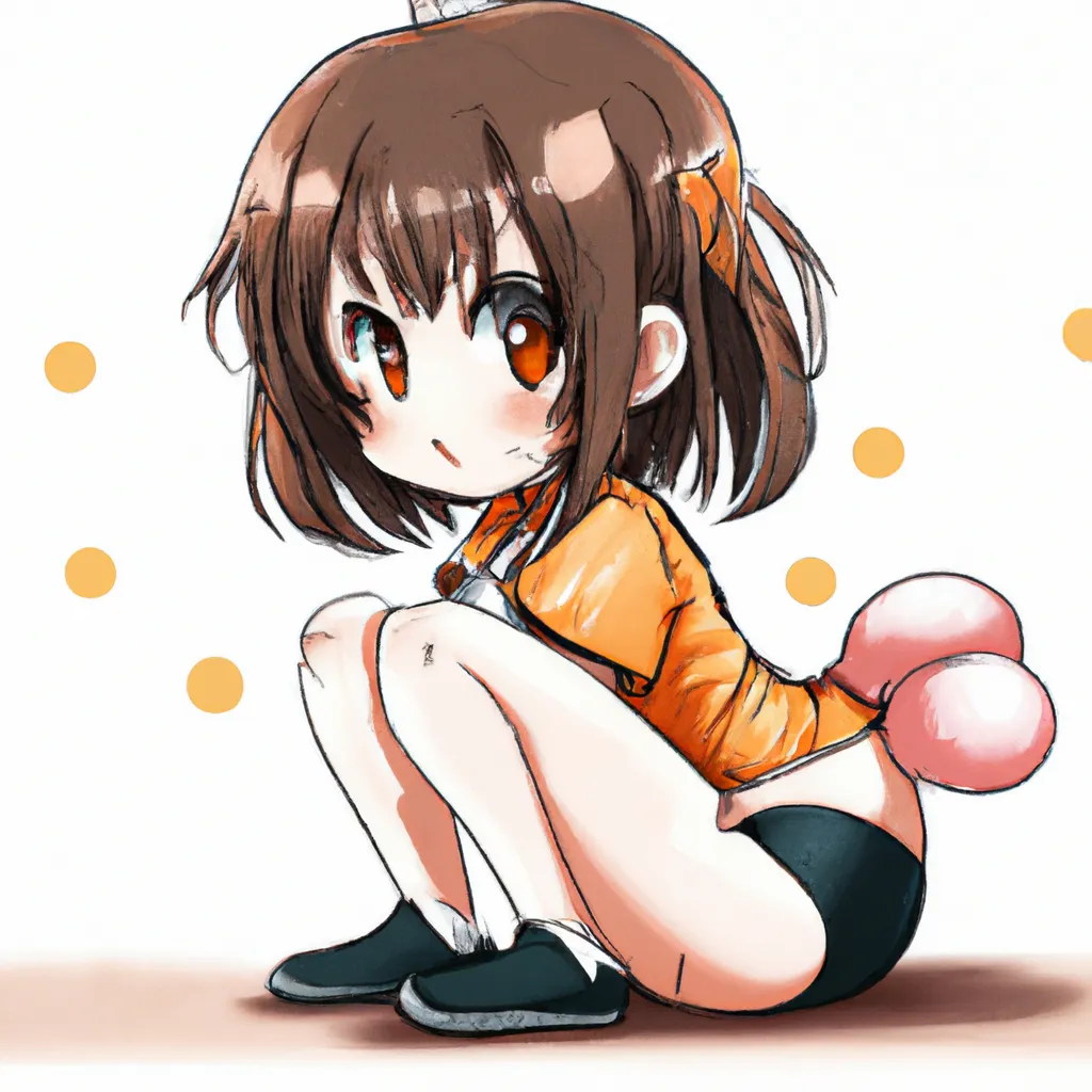 Prompt: Cute woman using a disposable diaper while squatting, anime, digital art