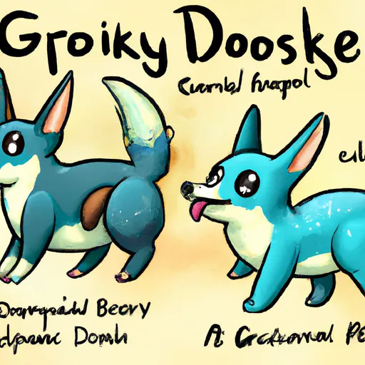 Prompt: A new, never before seen Pokémon inspired by corgis and dragons