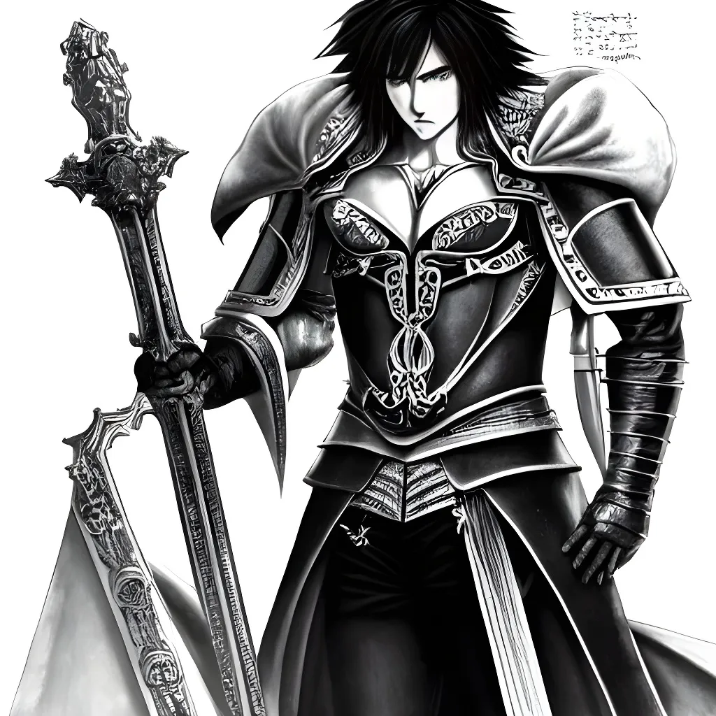 Prompt: european painting of professional manga richter belmont from castlevania wearing medieval crusader chainmail, detailed face, masterpiece by mushimaro, anmi, Masashi Kishimoto, intricate linework, sharp focus, high quality, trending on pixiv, danbooru, artstation, artgerm, digital anime art, natural lighting