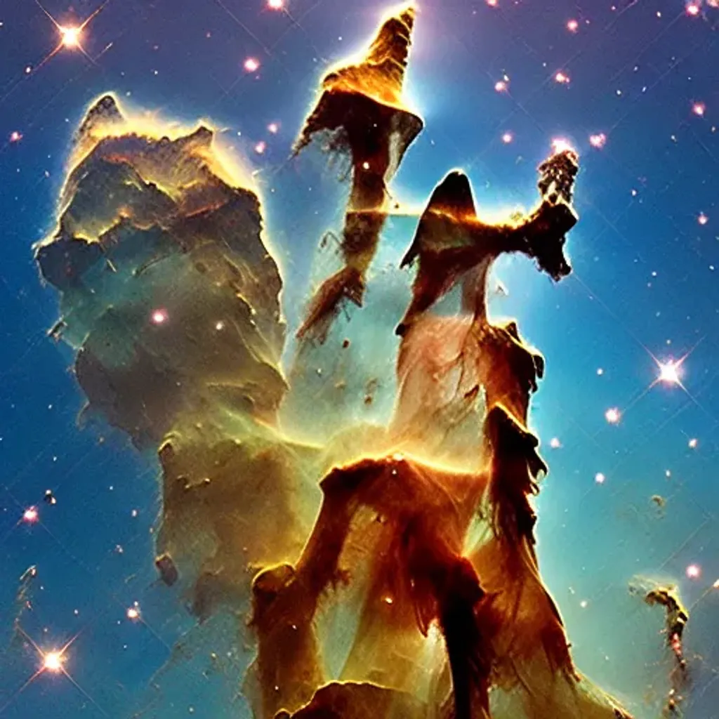 Prompt: Hubble photo of the pillars of creation