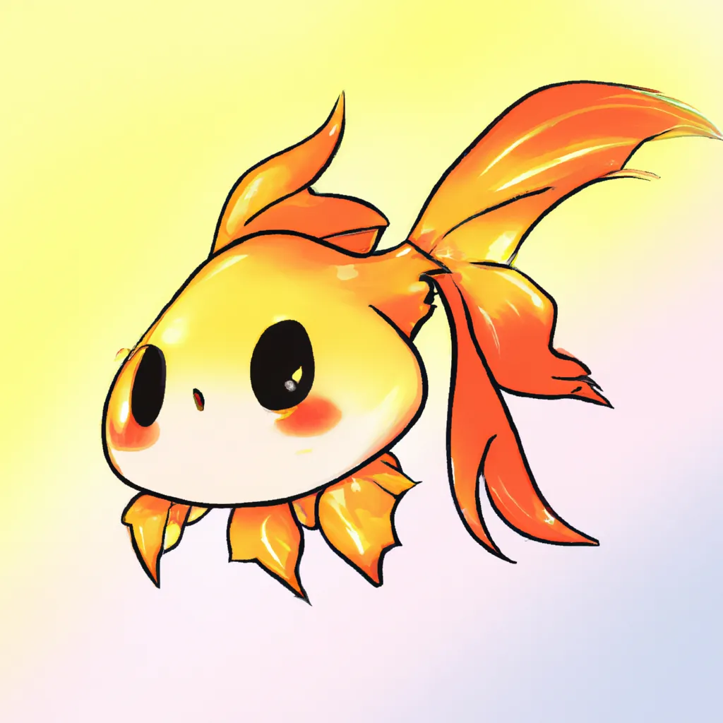 Prompt: adorable chibi goldfish, cute, chibi, anime, digital art