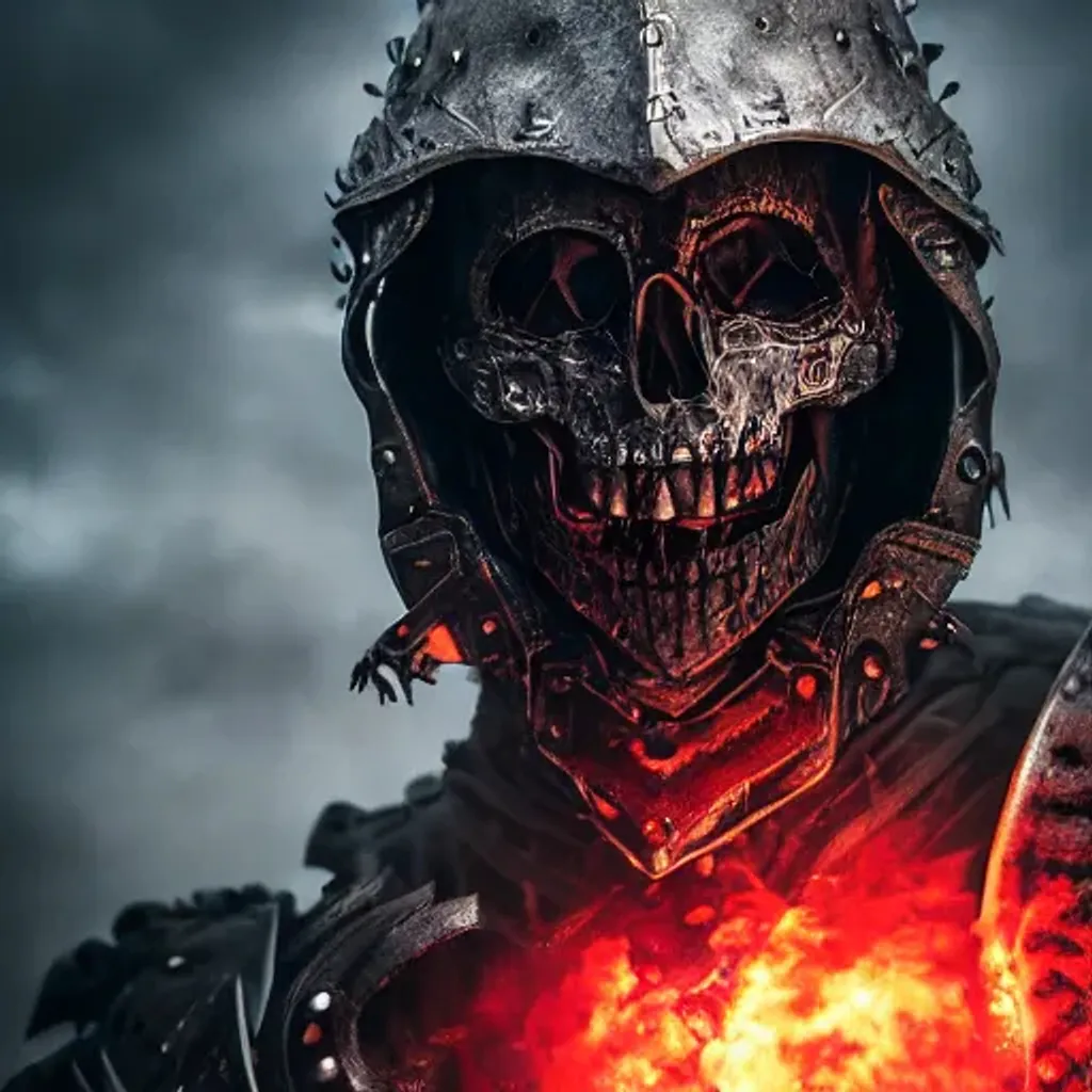 portrait of ripper of death wearing black smoke armo... | OpenArt