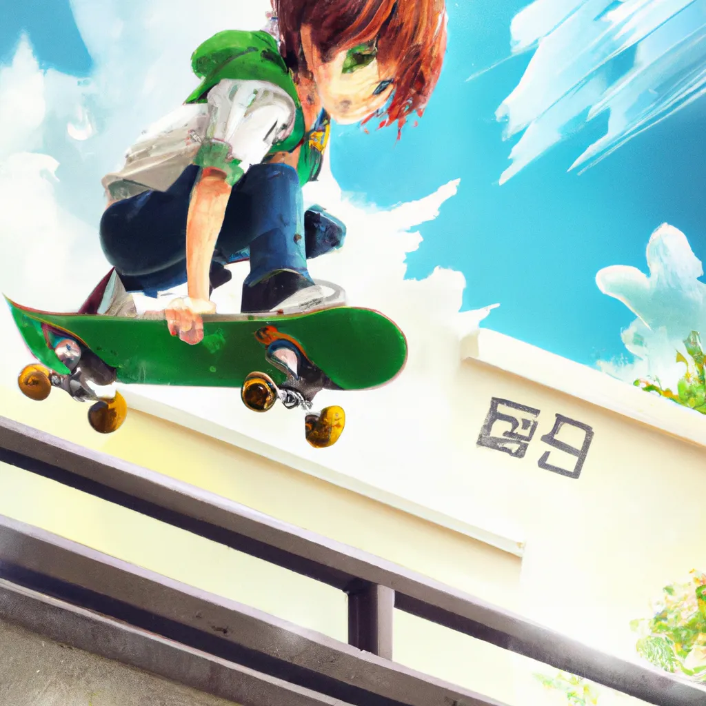 anime boy sitting on skateboard in the middle of a city street. generative  ai. 28436264 Stock Photo at Vecteezy