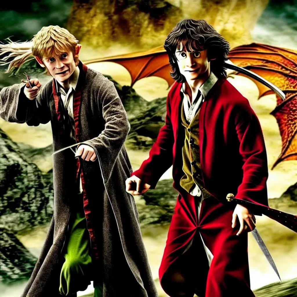 Prompt: Dragon: Harry Potter The Hobbit Eragon Merlin