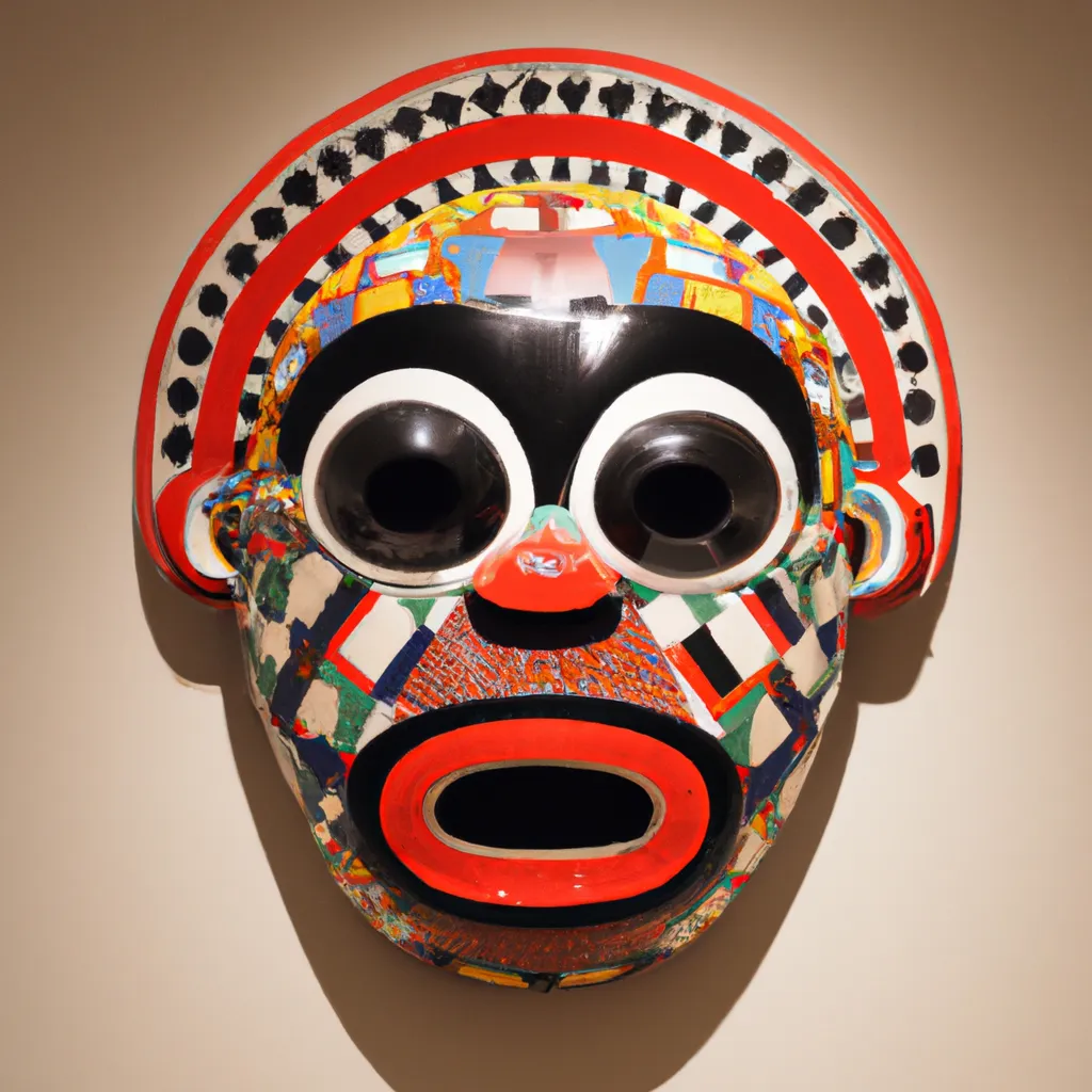 Prompt: African Tribal Mask, by Takashi Murakami 