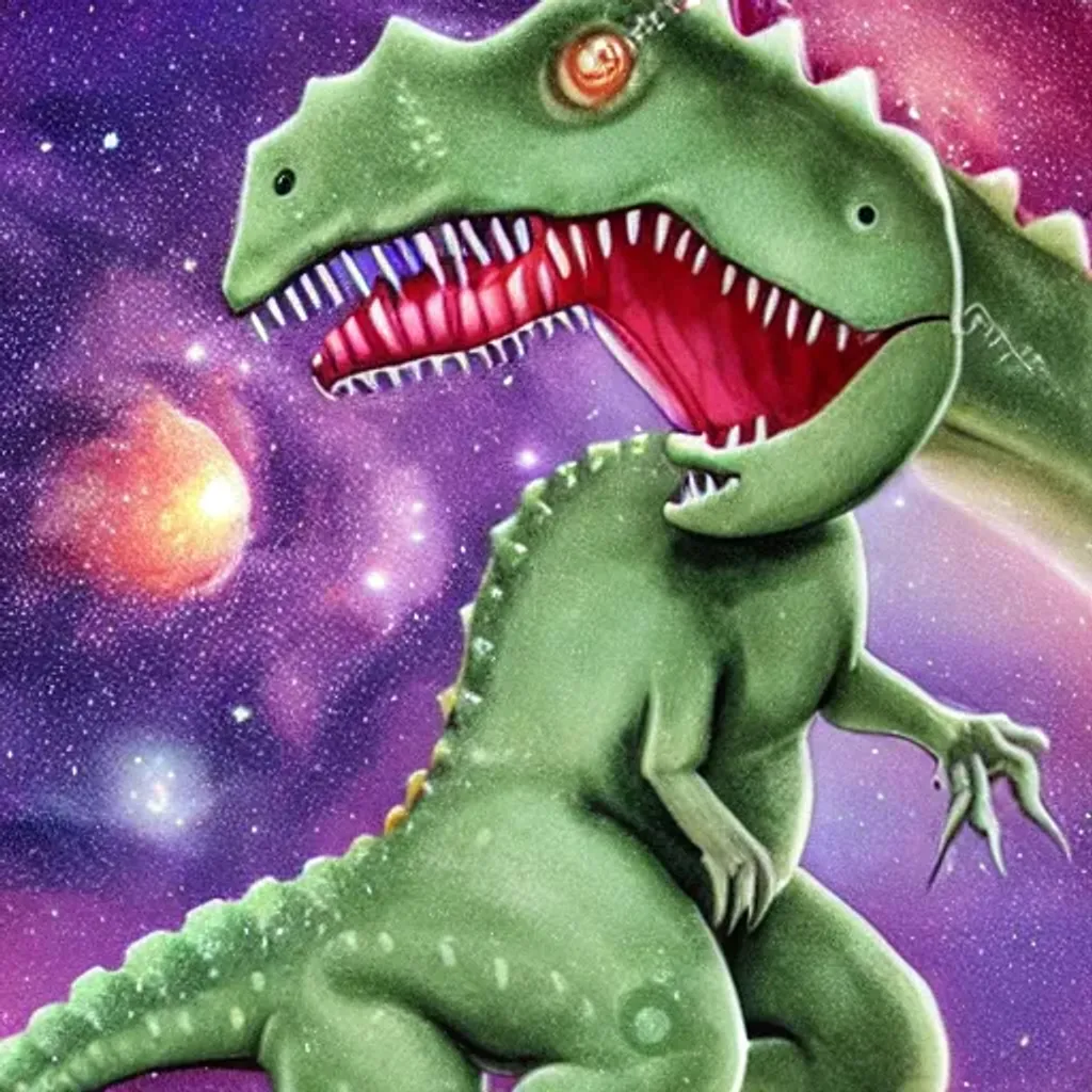 Prompt: dinosaur in galaxy