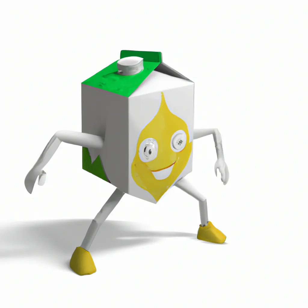 Prompt: 3d rendering of lemon in the style of dancing milk carton