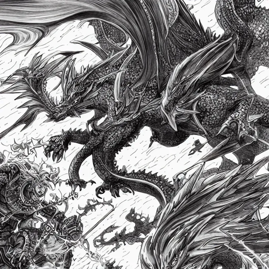 Prompt: ultradetailed epic fantasy shonen manga illustration of a young man riding a dragon by dan mumford, yusuke murata, makoto shinkai, ross tran, dnd, intricate lineart, intricate detailed, cinematic, unreal engine, HD, UHD, sharp focus, 4k, cel shaded, cinematic