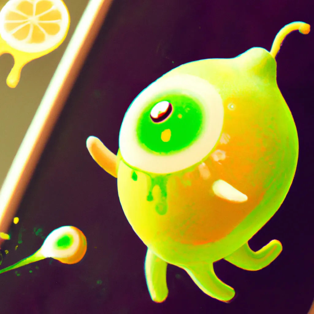 Prompt: A creepy alien lemon creature infected by WAU, Soma game, game concept art, illustration, horror aesthetic, unreal