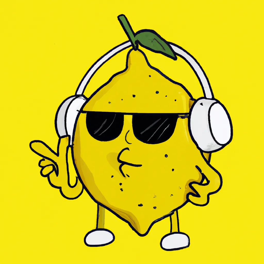 Prompt: a lemon character as funky pop