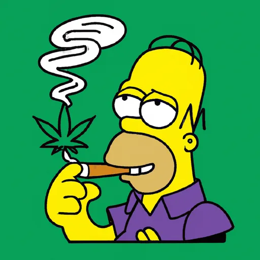 Prompt: Homer Simpson smoking weed in the style of the Simpsons animation 