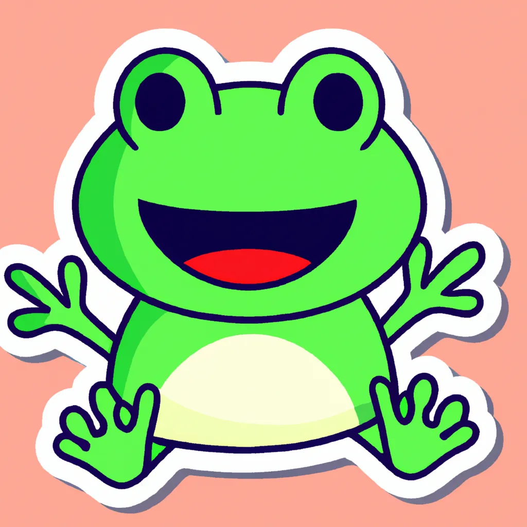 kawaii & happy green frog smiling Sticker