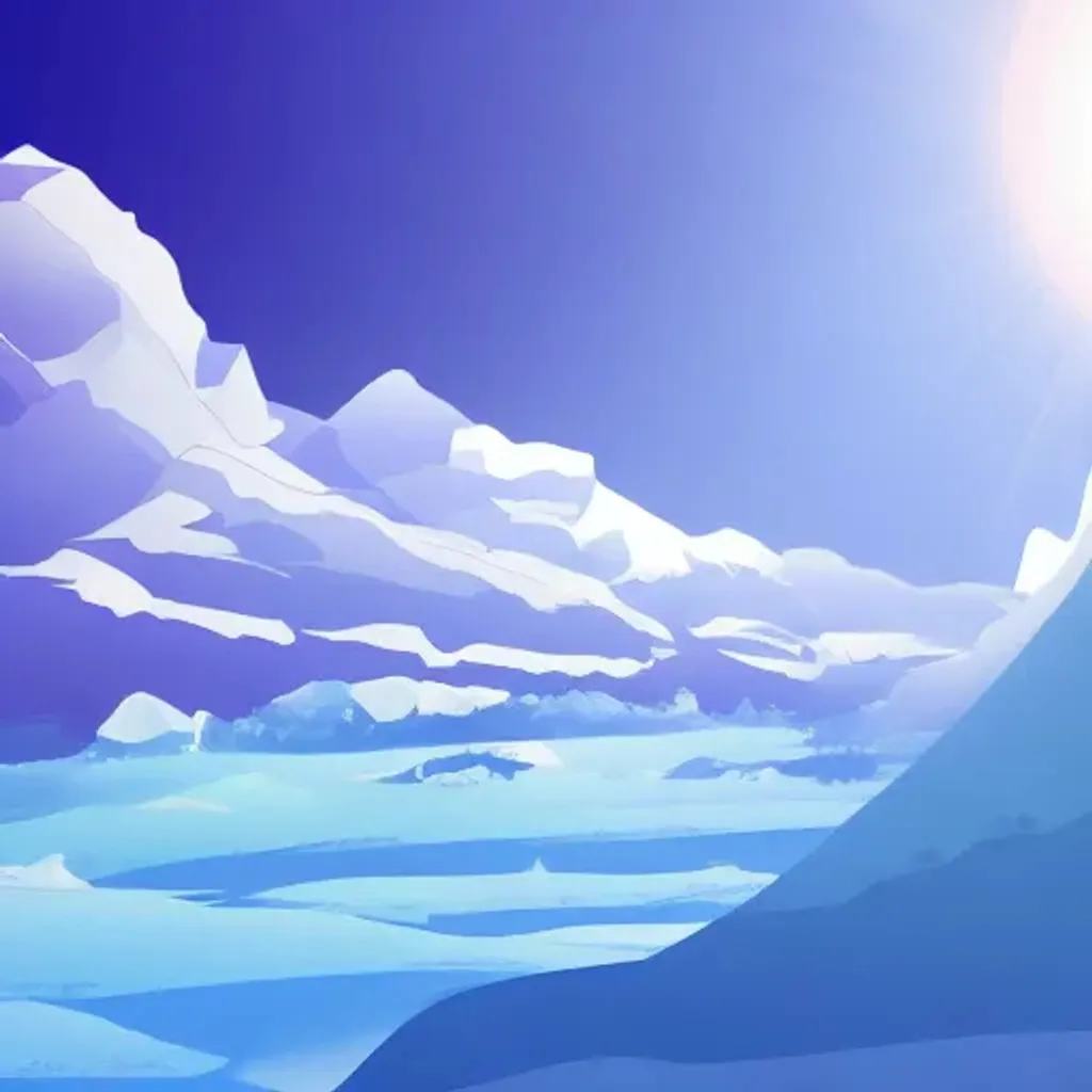 Prompt: north pole landscape, sunny day with clear sky, anime