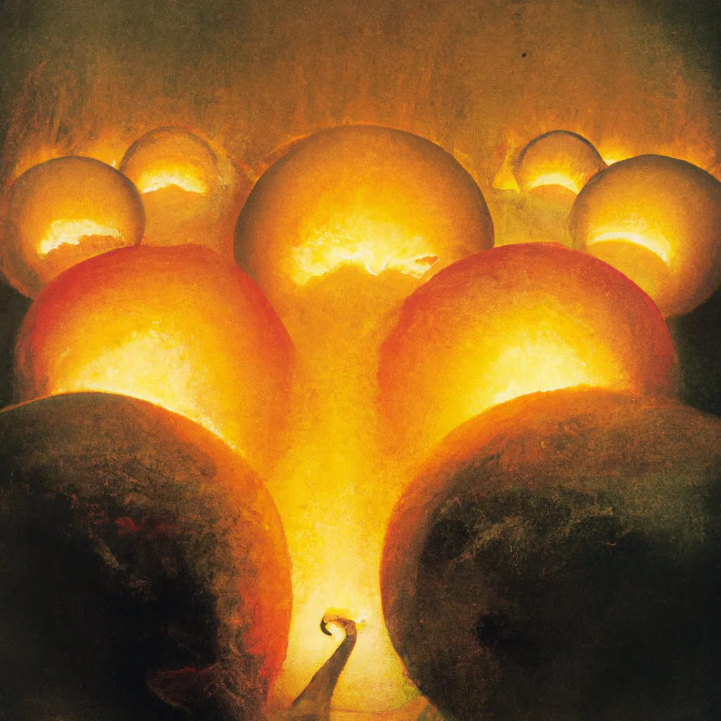 Prompt: Goodness gracious, great balls of fire By Zdzisław Beksiński