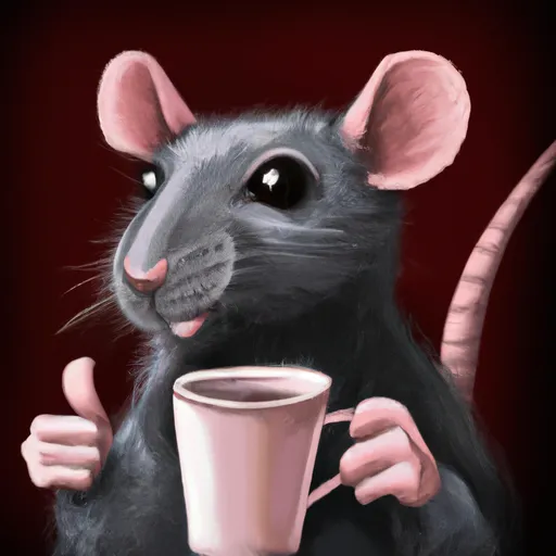 Prompt: a rat sipping tea with its pinky finger outstretched, portrait, realistic
