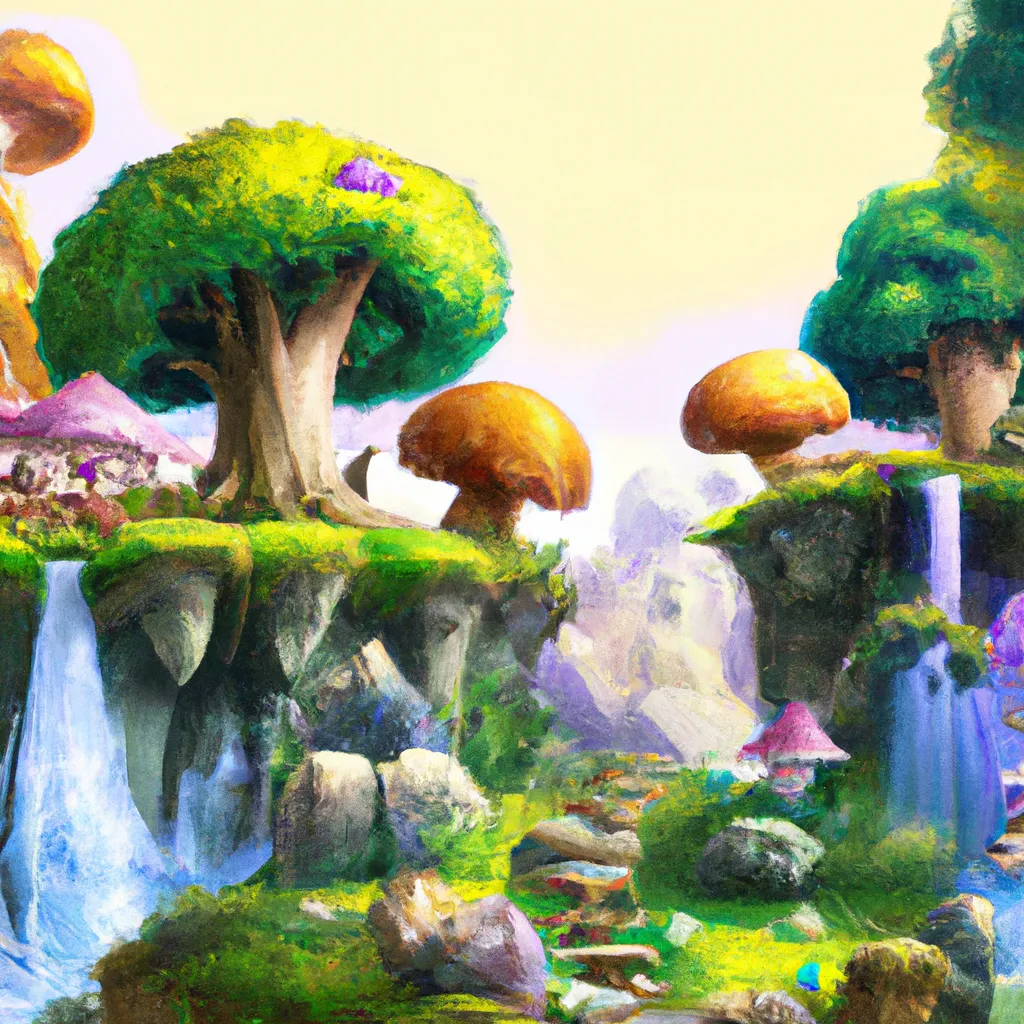 fairytale mushroom kingdom landscape OpenArt
