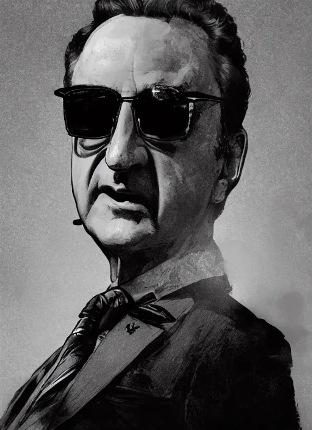 Prompt: Peter Sellers as Dr. Strangelove, intricate Three-point lighting portrait, by Ching Yeh and Greg Rutkowski, detailed cyberpunk in the style of GitS 1995