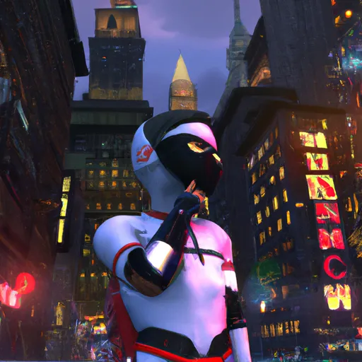 Prompt: Super heroe kid with a white mask in downtown new York at night. sharpen features  xd, hd, 8k  octane render  unreal engine, trending on artstation  blender  3d, dof, crystal clear  vaporware  sharp focus  high lod  futuristic  planeteer   steampunk  full of flowers and nature  gucci and victor  rolf fashion photo  dd  full body androgynousintricate, elaborate,walking in the city at night digital 