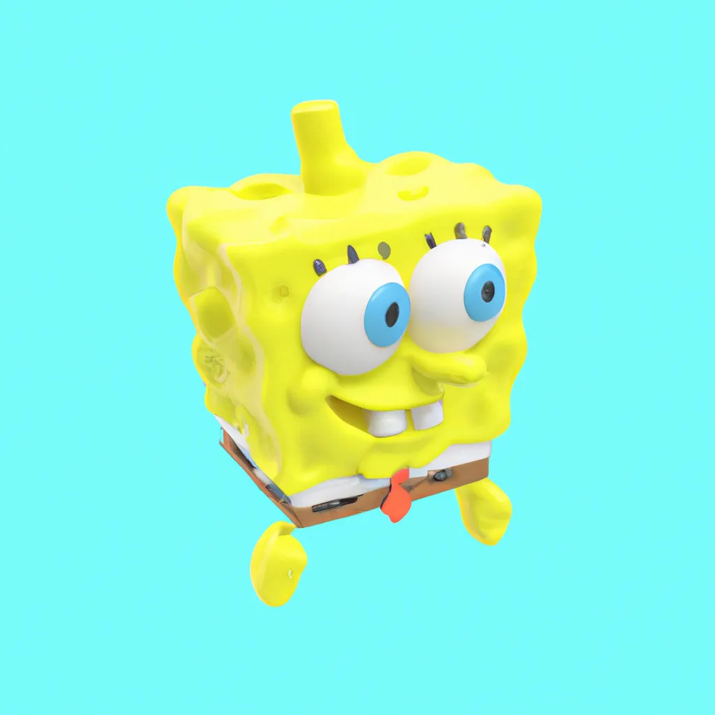 Prompt: 3D Render of SpongeBob SquarePants by sanrio