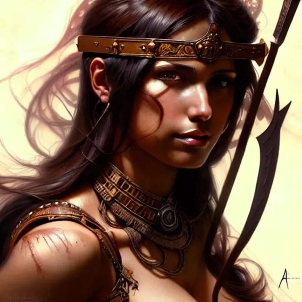 female barbarian, brown and black tones, insanely de... | OpenArt